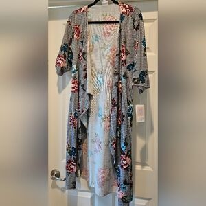 NWT LLR Shirley S Floral Open Cardigan